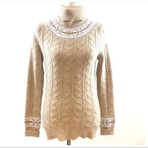 Vintage B Moss Wool Angora Blend Beige Sweater S